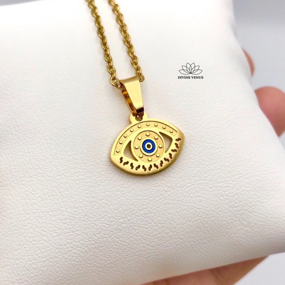 Evil Eye Necklace | Gold Plated Stainless Steel